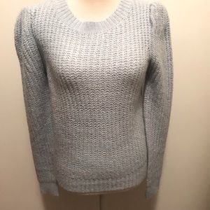FATE Women’s Baby Blue Puff Shoulder Long Sleeve Sweater Top Soft Size Small NEW